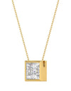 LADIES SOLITAIRE PENDANT 2CT PRINCESS DIAMOND 14K YELLOW GOLD